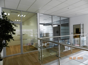 Офисные перегородки с матированным стеклом